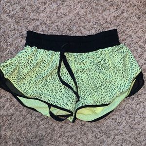 Yellow and black lulu shorts